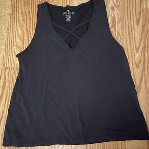 American Eagle Outfitters Black Sleeveless Cut Out Tank Top